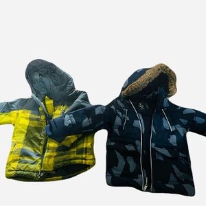 Reversible Yellow and Blue Hooded Jacket
